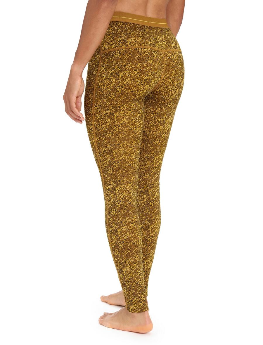 Silent Gold / Clove Women's Icebreaker Merino 200 Oasis Lichen Leggings | USA 1524MQZA